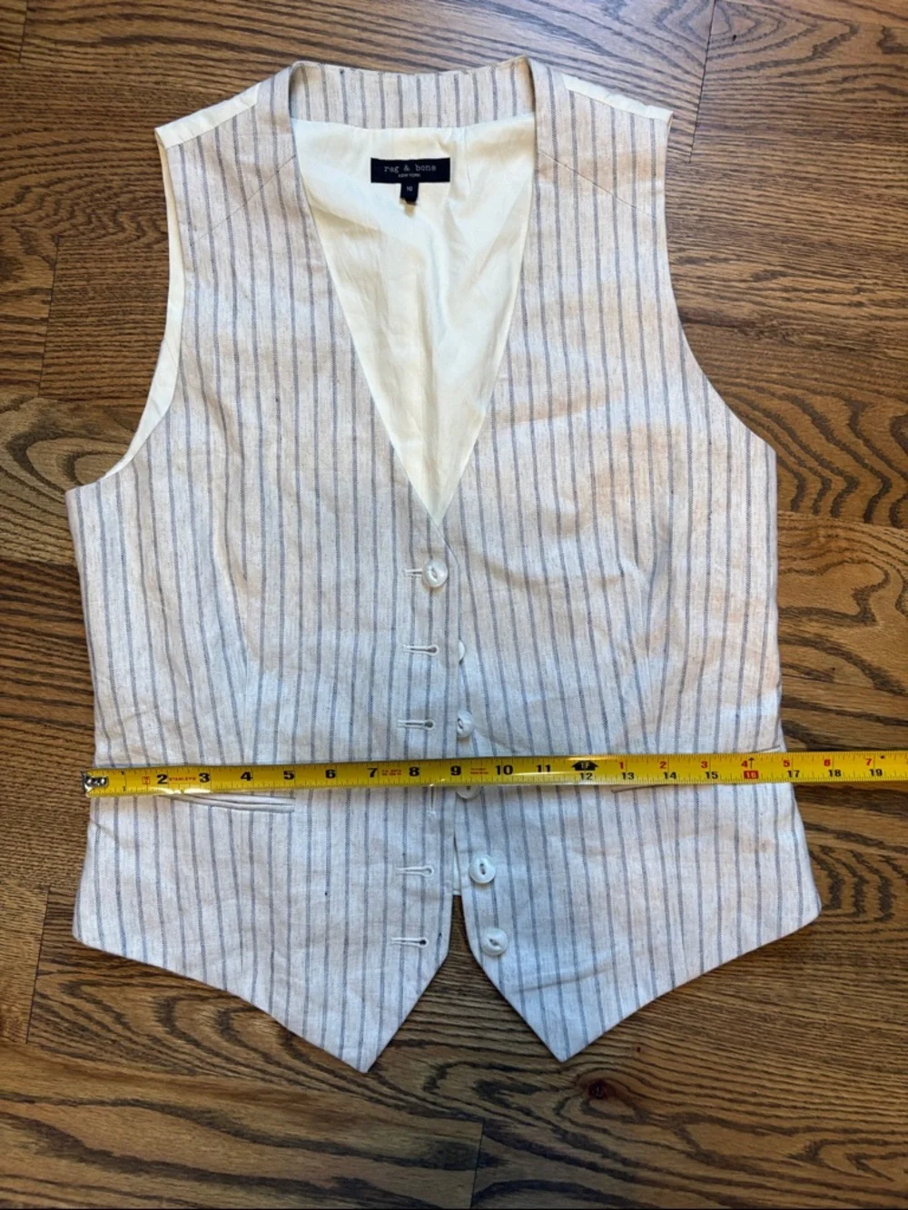 Rag & Bone Ethel Grey and Linen Striped Vest, 10 - Picture 9 of 9